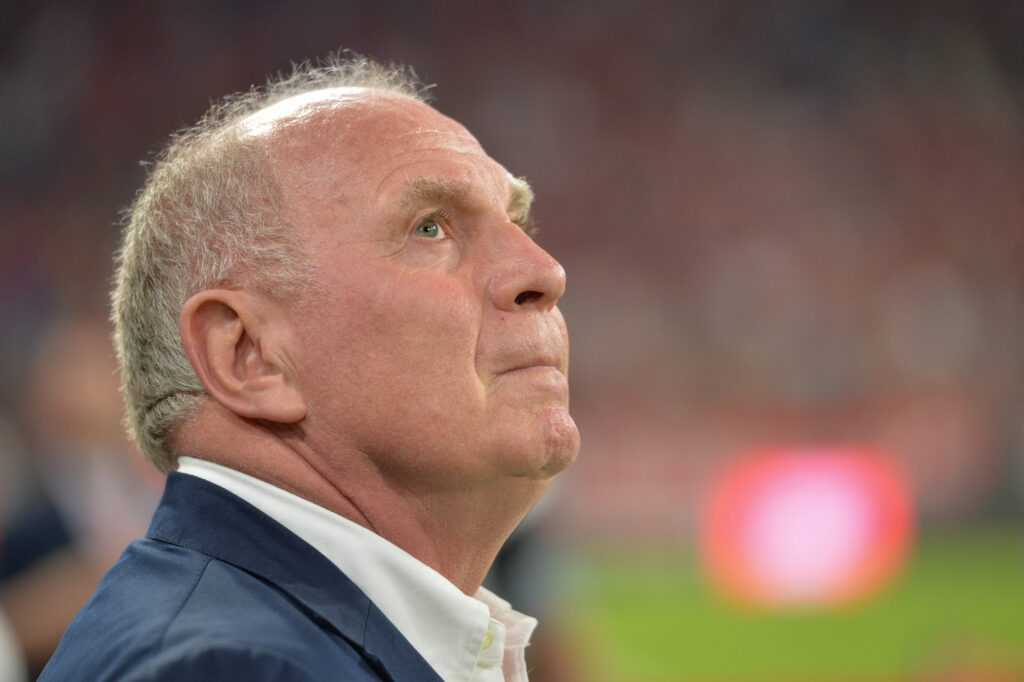 MUNICH, GERMANY - AUGUST 28: president Uli Hoeneß of FC Bayern Muenchen during the friendly match between FC Bayern Muenchen and Chicago Fire at Allianz Arena on August 28, 2018 in Munich, Germany. Copyright Carsten Harz - www.carstenharz.com