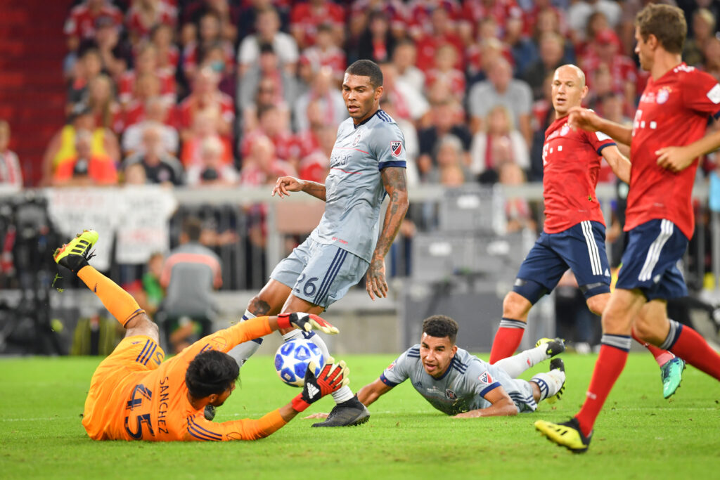 MUNICH, GERMANY - AUGUST 28: during the friendly match between FC Bayern Muenchen and Chicago Fire at Allianz Arena on August 28, 2018 in Munich, Germany. Copyright Carsten Harz - www.carstenharz.com