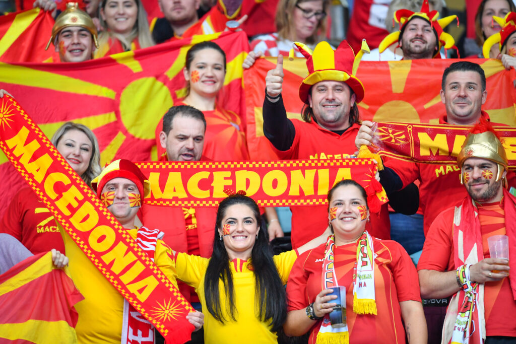 MUNICH, GERMANY - JANUARY 13: Fans of Macedonia during the 26th IHF Men's World Championship group B match between FYR Macedonia and Bahrain at Olympiahalle on January 13, 2019 in Munich, Germany. Copyright Carsten Harz - www.carstenharz.com